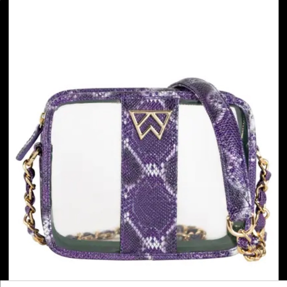 Clear Mingle Mingle Mini Crossbody Bag In Purple Multi Python